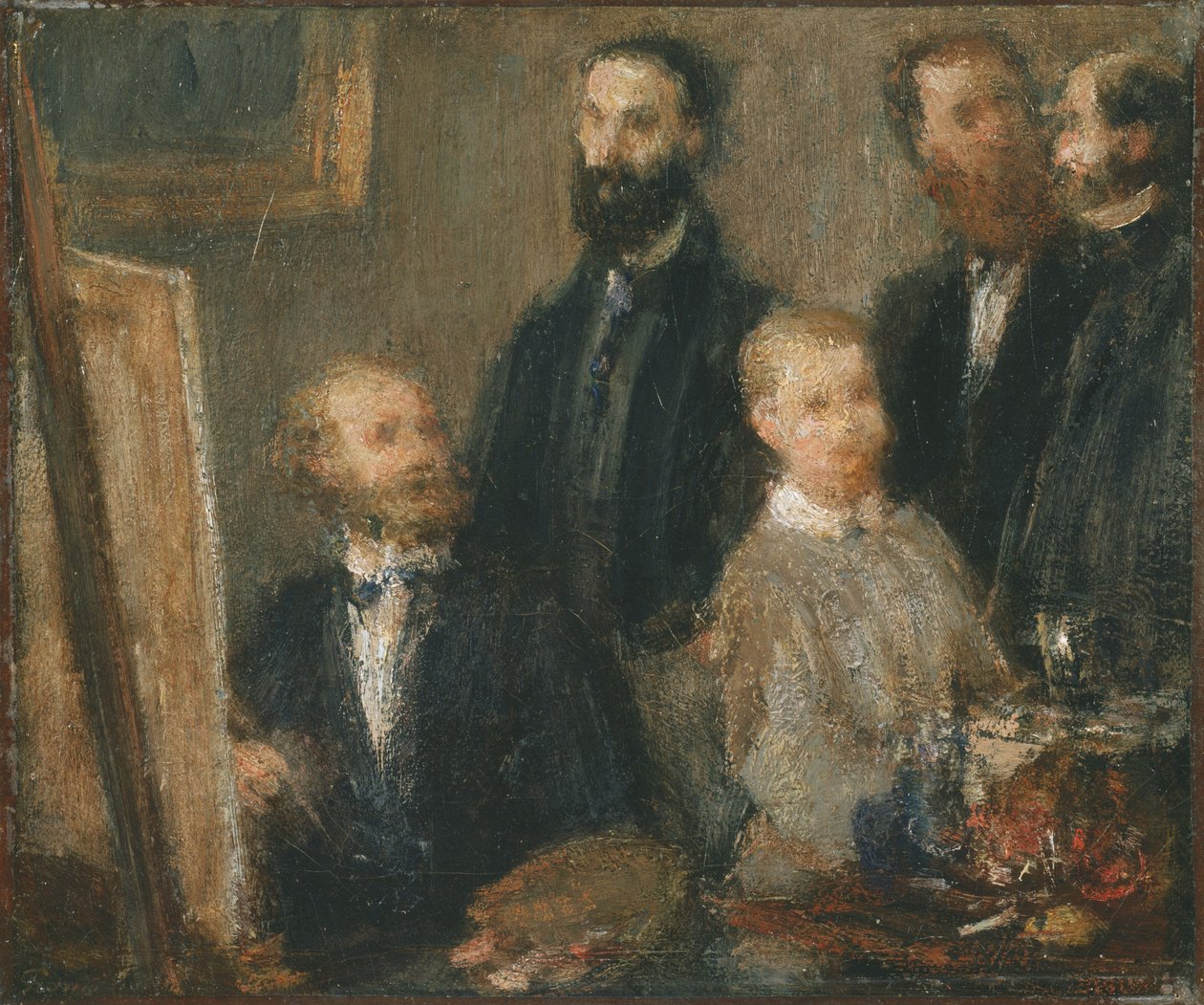 Manet ve svém studiu od Ignace Henri Jean Fantin Latour
