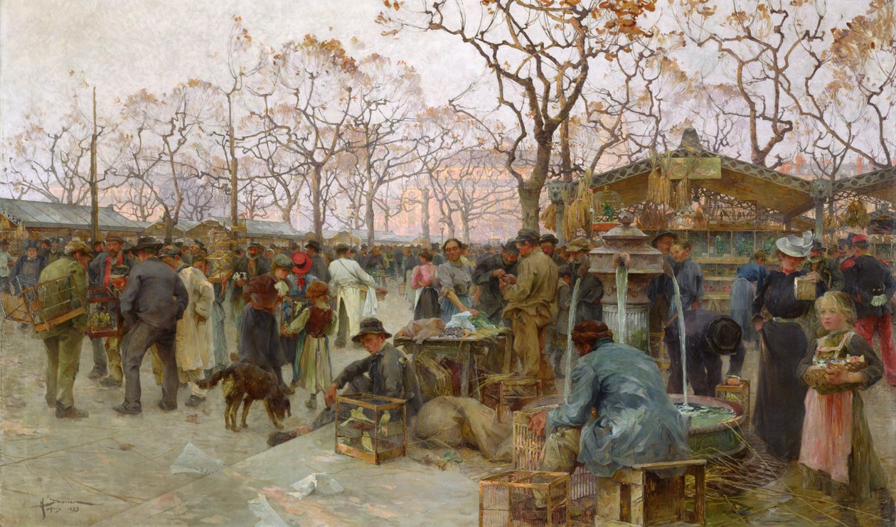 Pařížský ptačí trh od Henri Gaston Darien