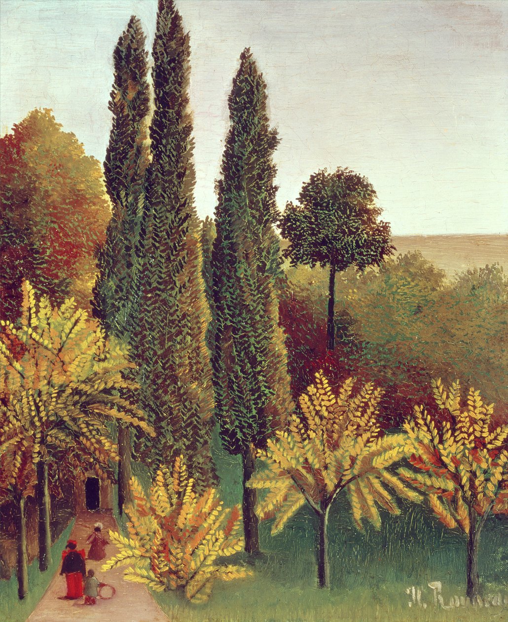 Cesta v parku Buttes Chaumont, Paříž, 1908 od Henri Rousseau