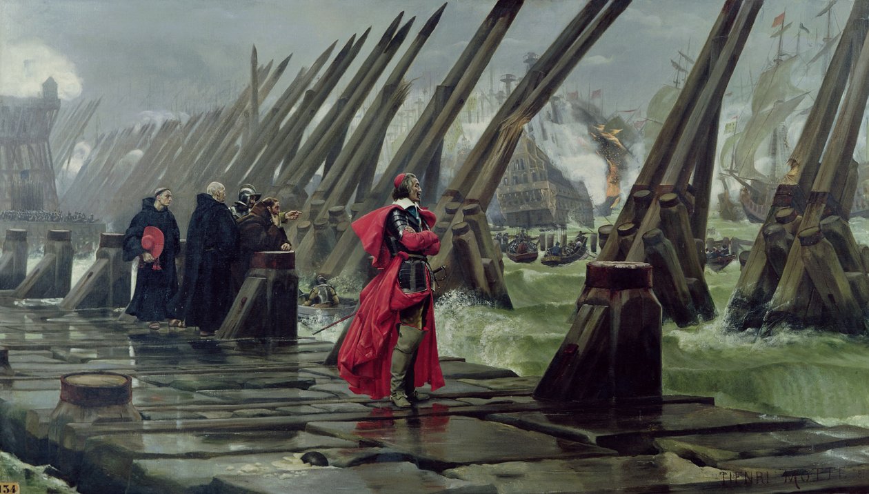 Richelieu (1585-1642) na mořské stěně v La Rochelle, 1881 (viz také 307586) od Henri Paul Motte