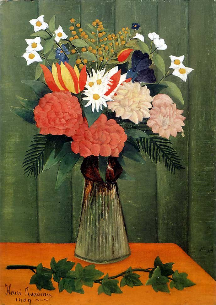 Kytice s větví břečťanu od Henri Rousseau