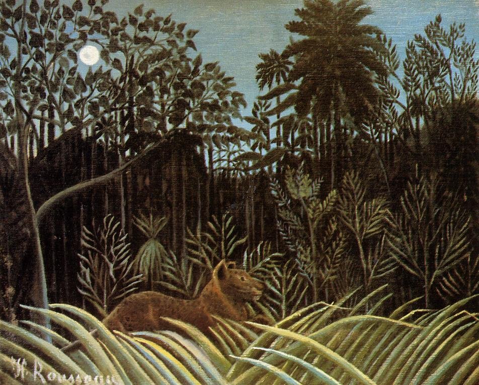 Džungle s lvem od Henri Rousseau