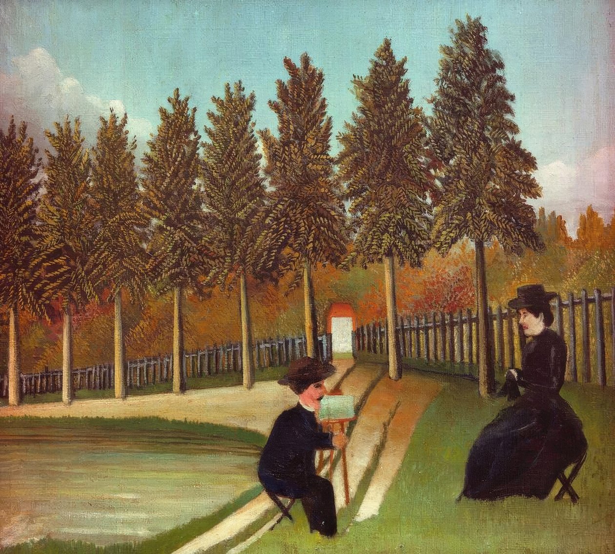 Malíř a jeho žena od Henri Rousseau