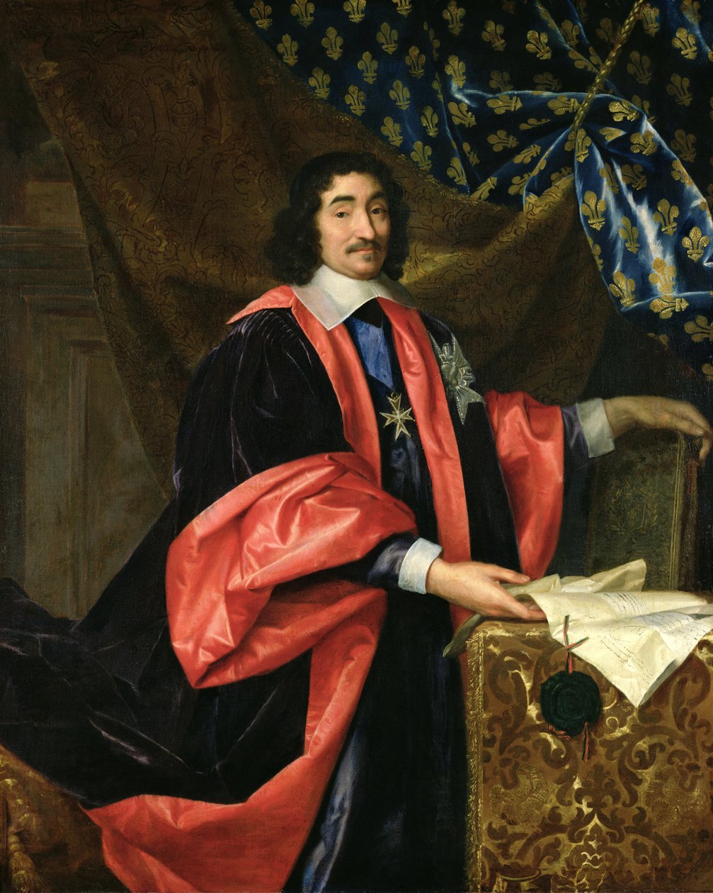 Pierre Seguier (1588-1672) kancléř Francie, kolem 1668 od Henri Testelin