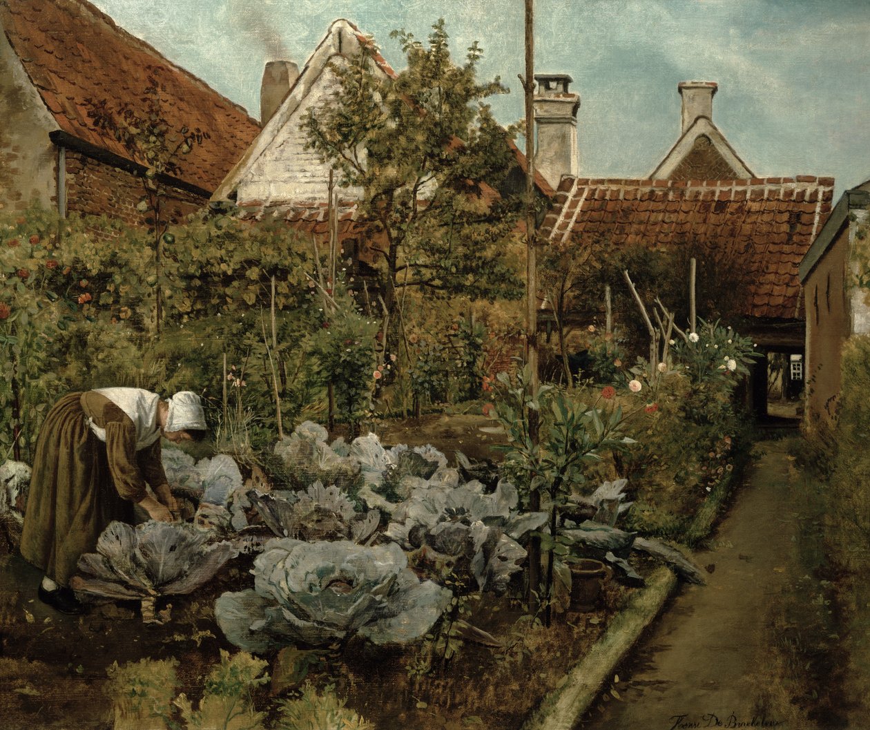 Vlámská zahrada od Henri de Braekeleer