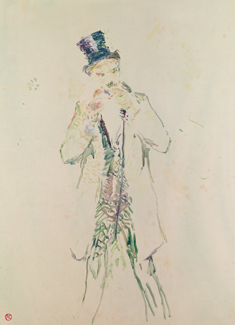 Stojící gentleman zapalující si doutník, 1885 (olej na dřevě) od Henri de Toulouse Lautrec