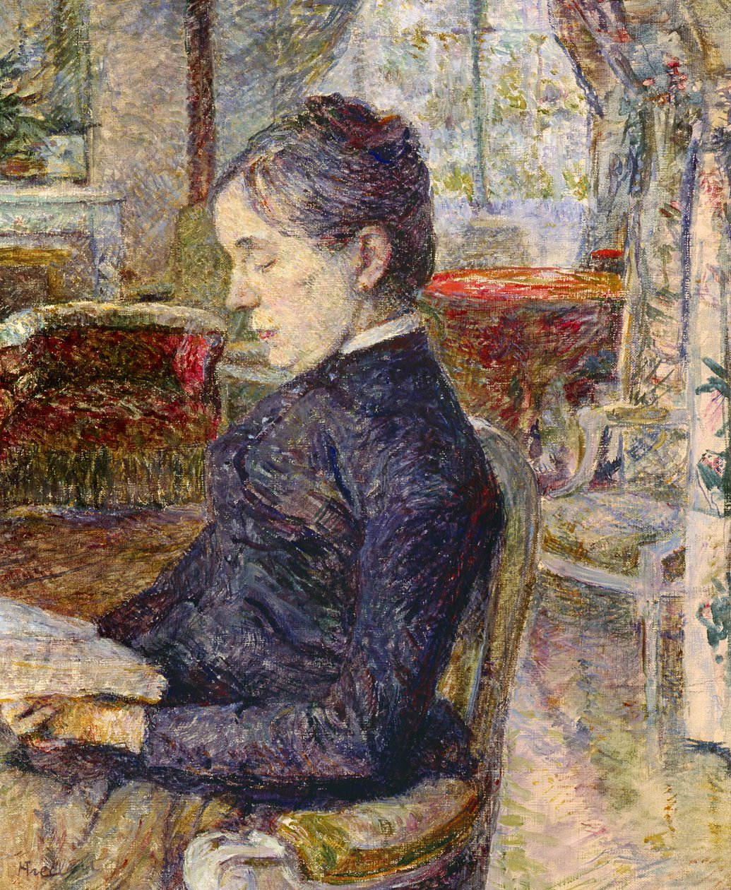 Adele Tapie de Celeyran (1840-1930) hraběnka z Toulouse-Lautrec-Monfa v salonu Chateau de Malrome, 1887 od Henri de Toulouse Lautrec