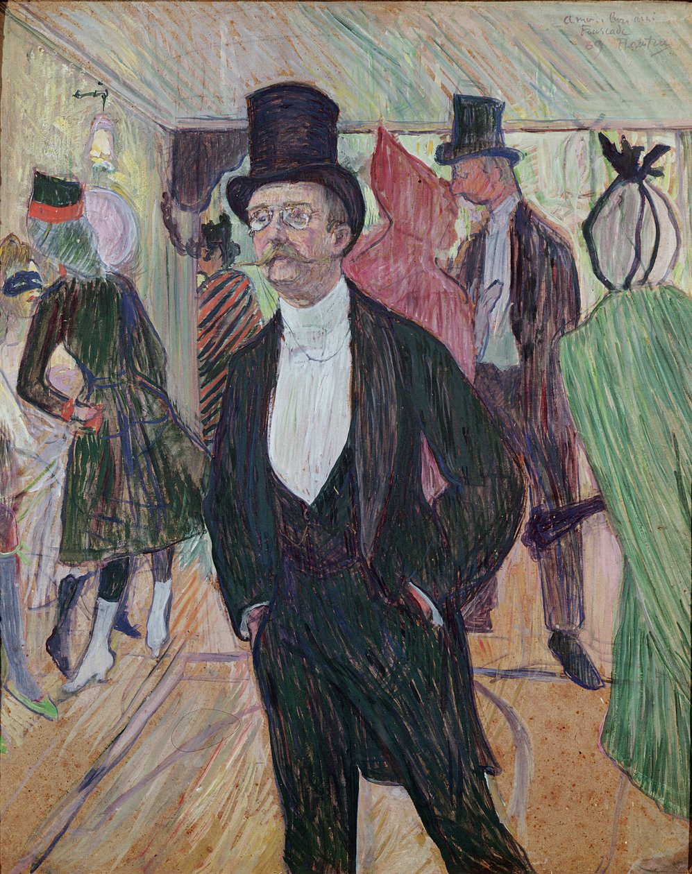 Monsieur Fourcade, 1889 (kvaš a pastel na kartonu) od Henri de Toulouse Lautrec