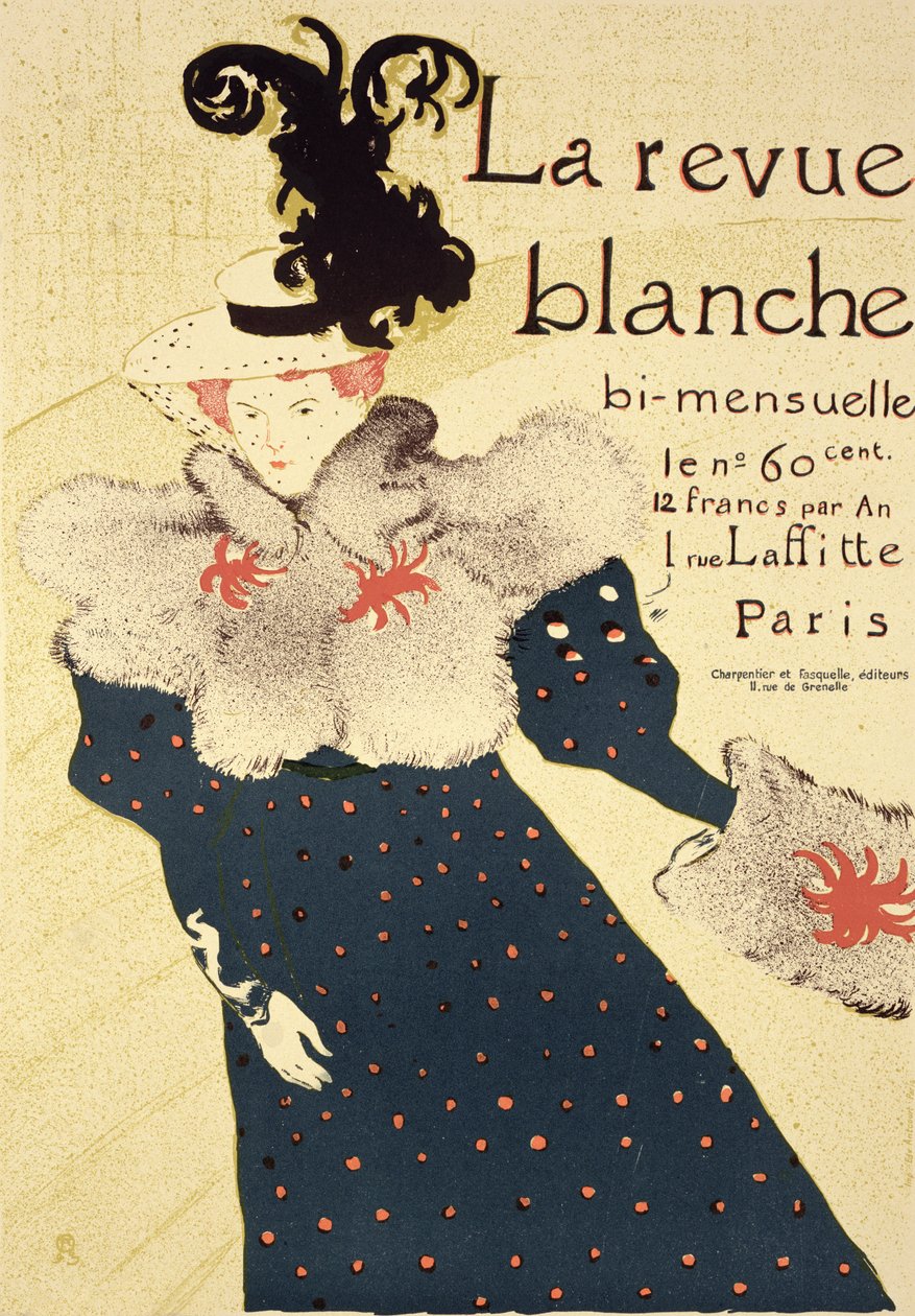 Reprodukce reklamního plakátu „La Revue Blanche“, 1895 od Henri de Toulouse Lautrec