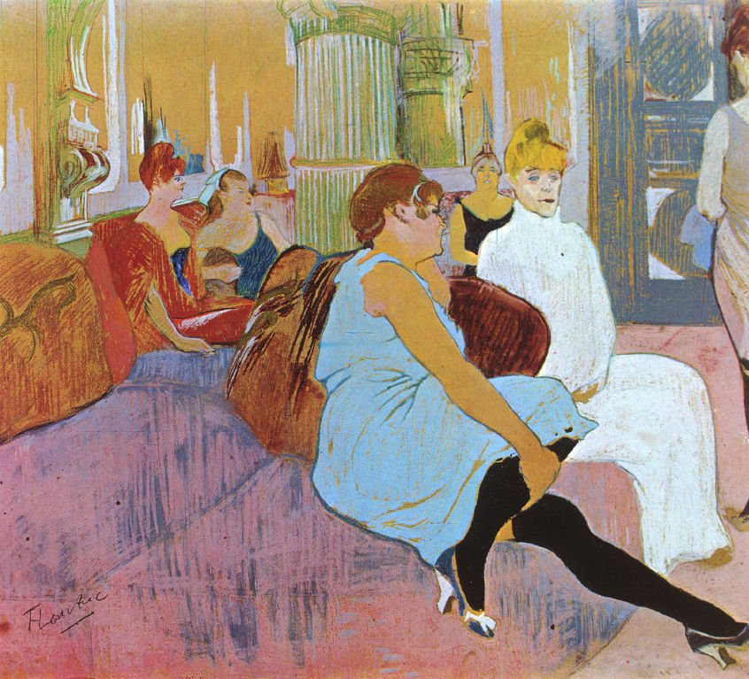 Salon v rue des moulins od Henri de Toulouse Lautrec