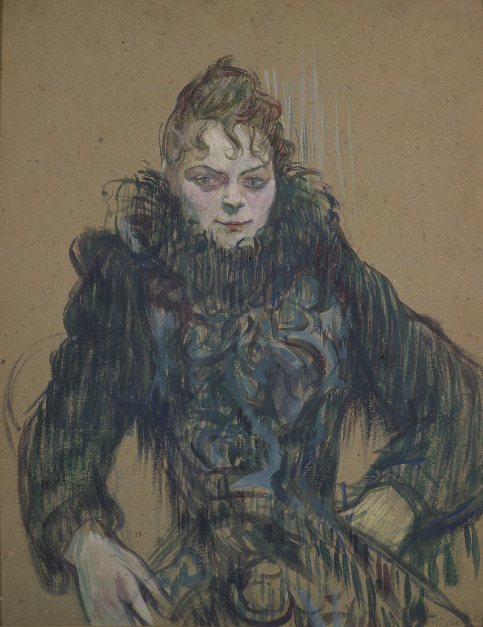 Žena s černým hroznýšem, 1892 (olej na kartonu) od Henri de Toulouse Lautrec