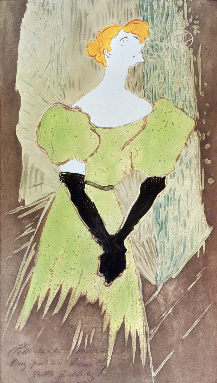 Yvette Guilbert, Music-Hall Singer, 1895 (olej na smaltu) od Henri de Toulouse Lautrec