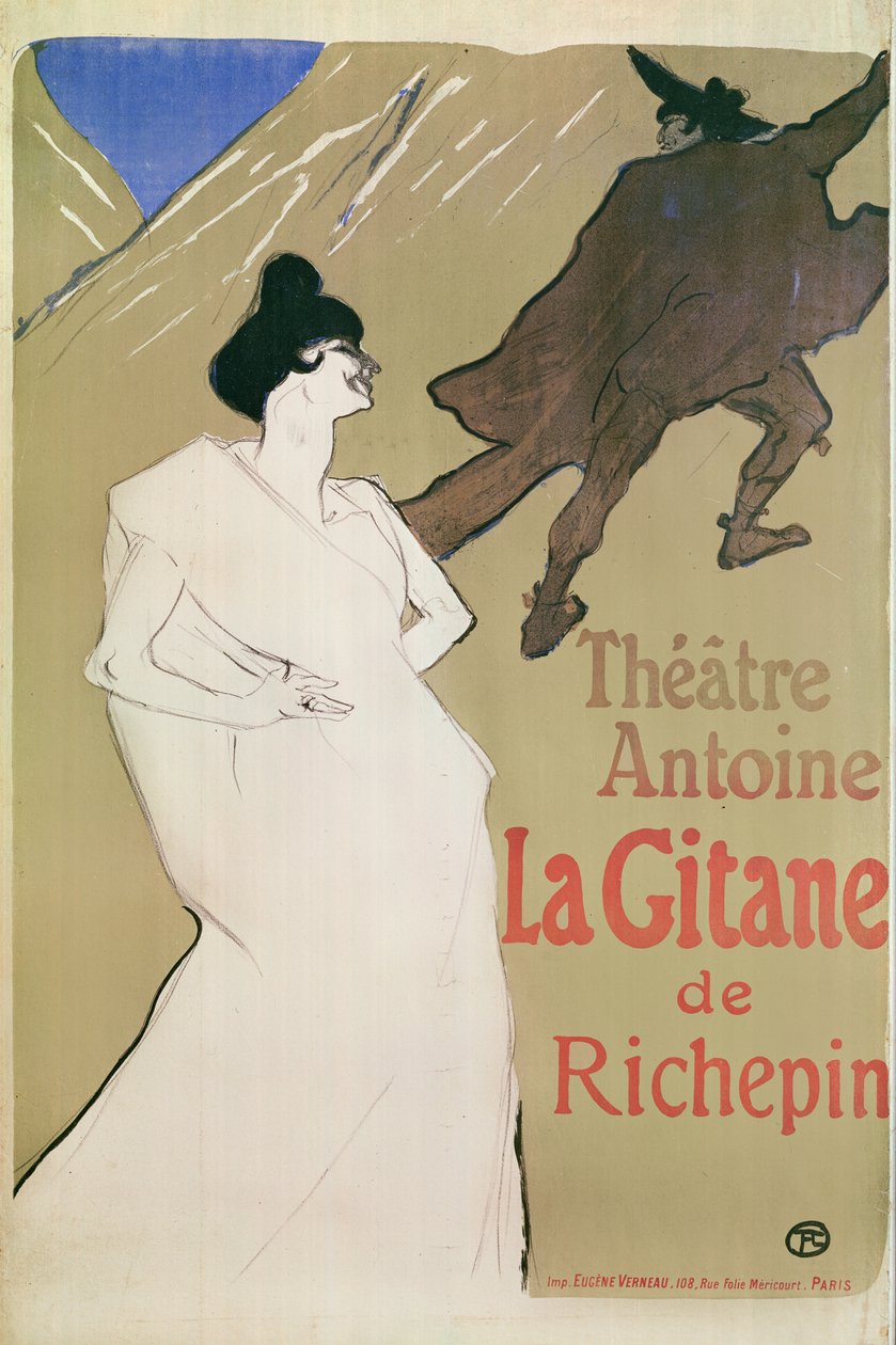Antoine Theatre, The Gitane od Richepina (plakát), 1900 (litografie) od Henri de Toulouse Lautrec