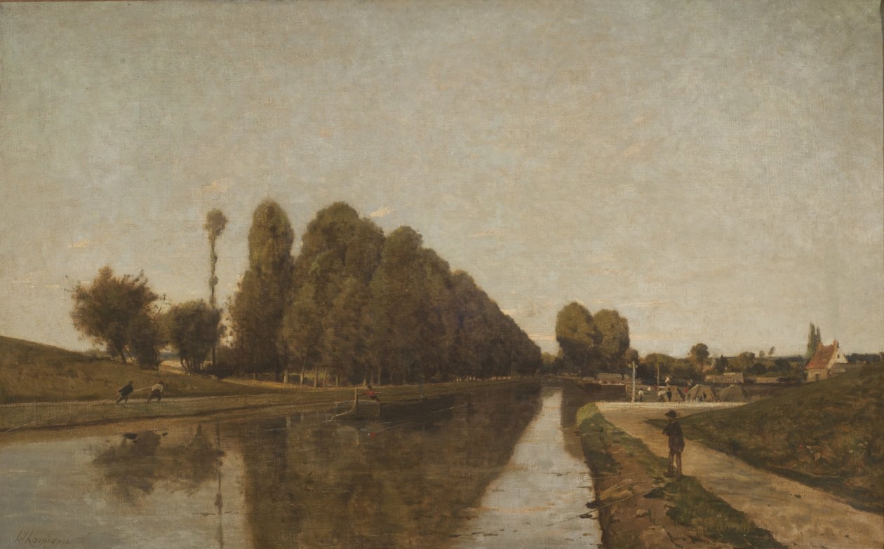 Kanál Briare (olej na plátně) od Henri Joseph Harpignies