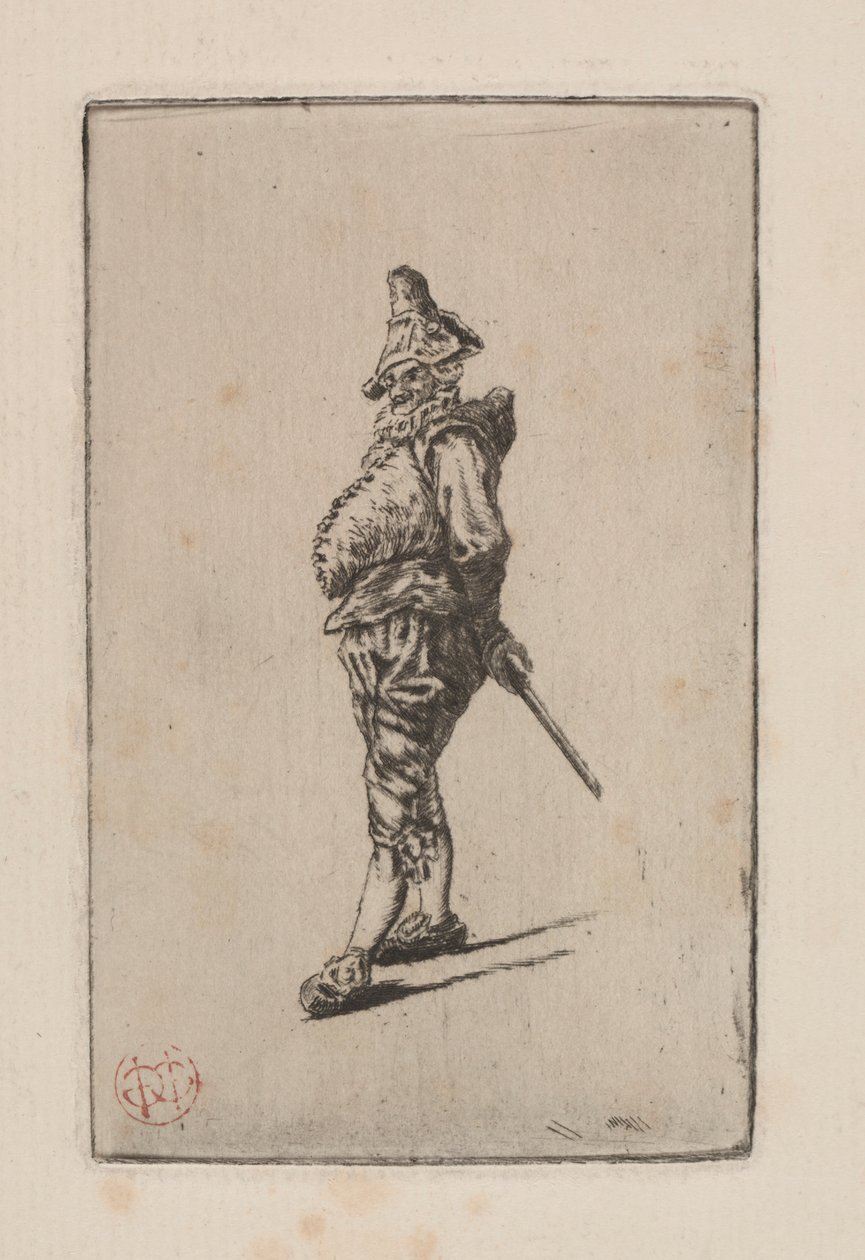 Punchinello, po Meissonierovi od Henri Charles Guérard