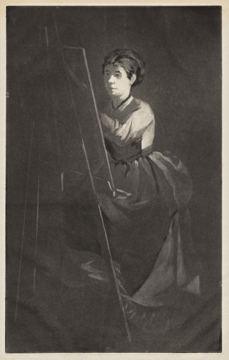 Mladá žena u stojanu od Henri Charles Guérard
