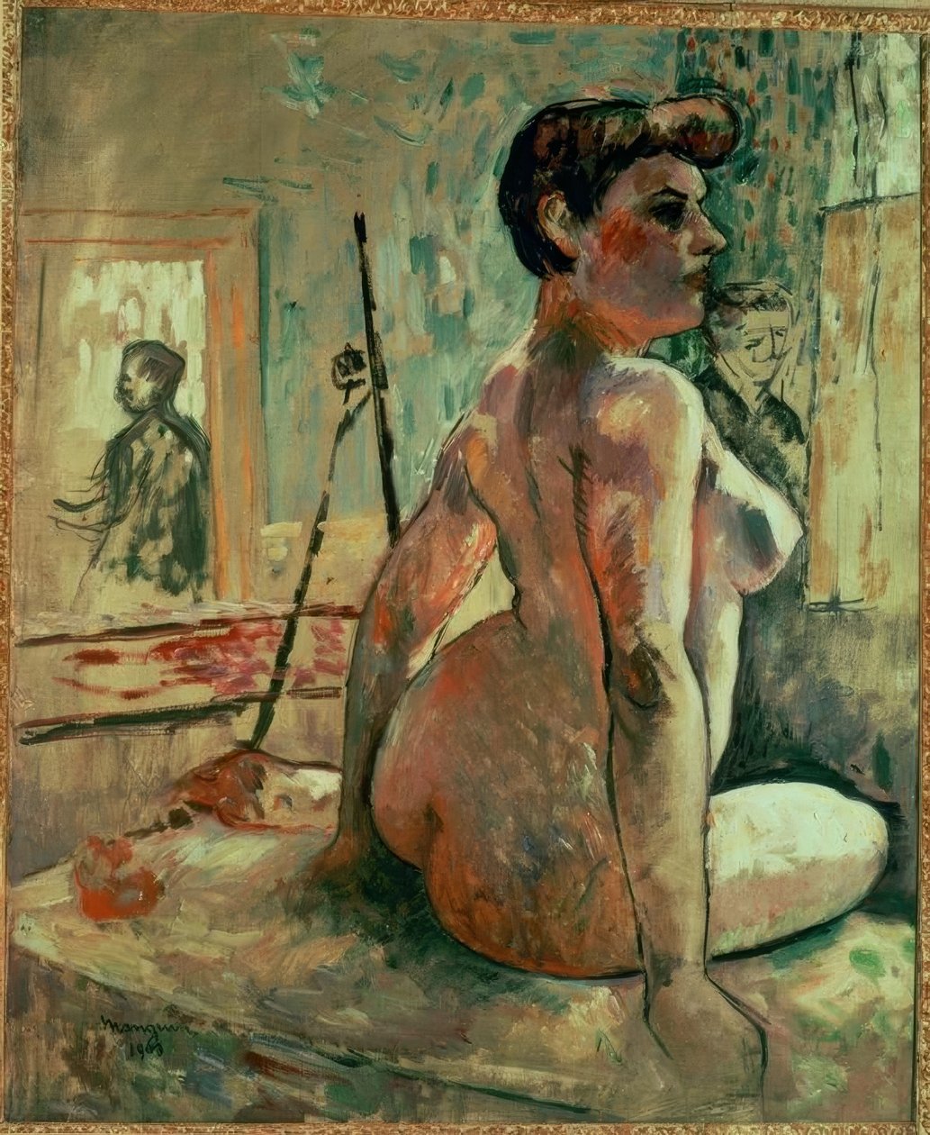 Nahá ve studiu od Henri Charles Manguin