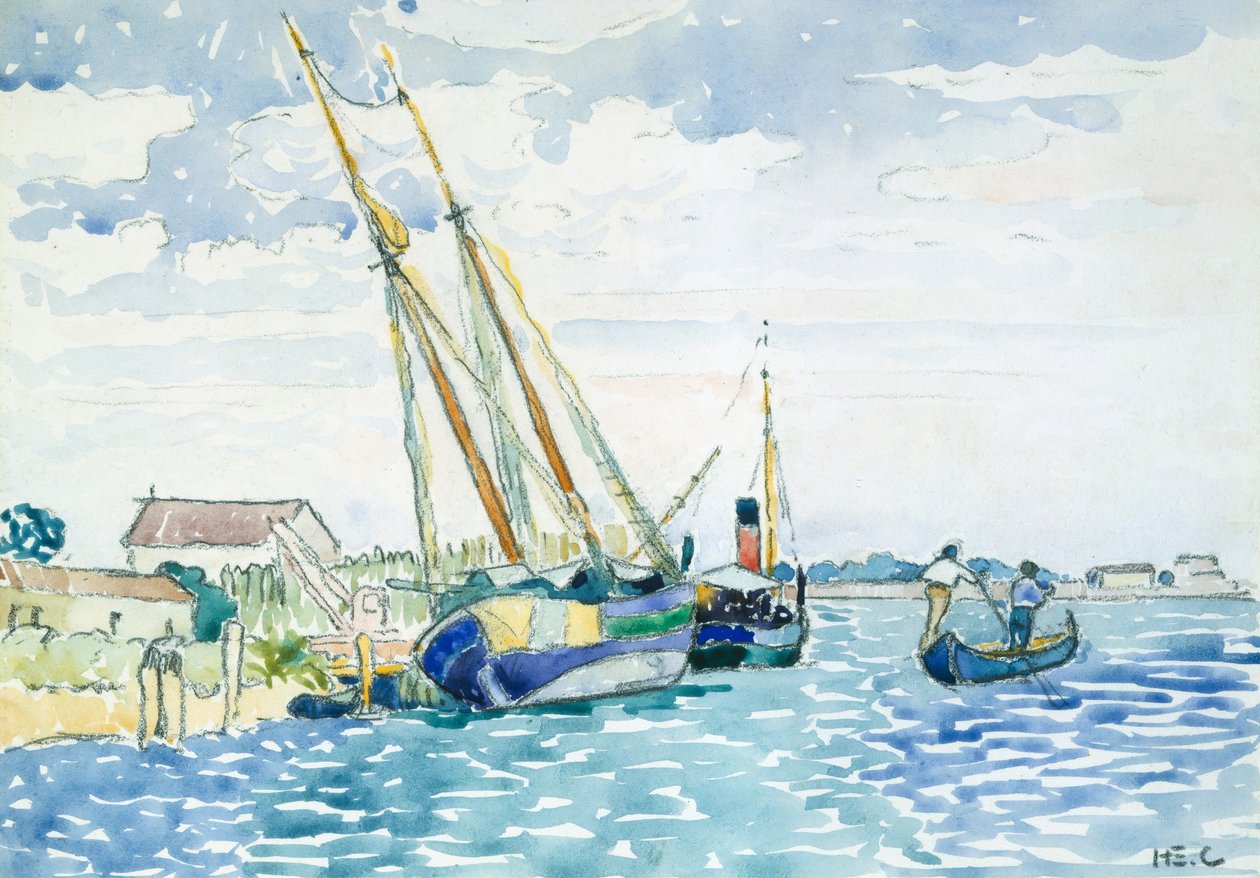 Marine Scene Boats poblíž Benátek, 1903. od Henri Edmond Cross