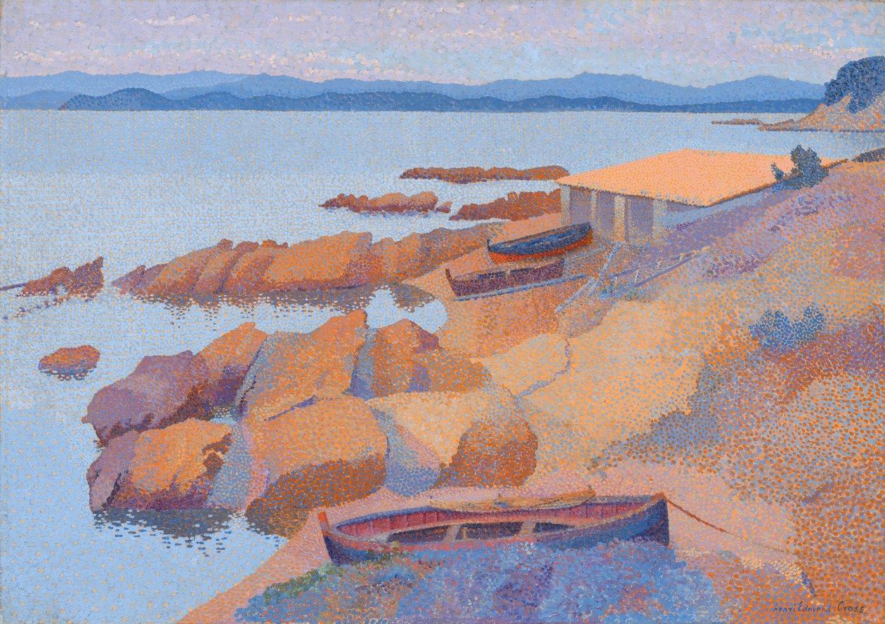 Pohled na pobřeží poblíž Antibes od Henri Edmond Cross