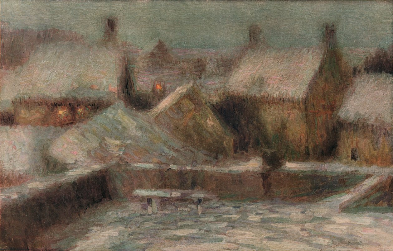 Večer sněhové scény, c1901 od Henri Eugene Le Sidaner
