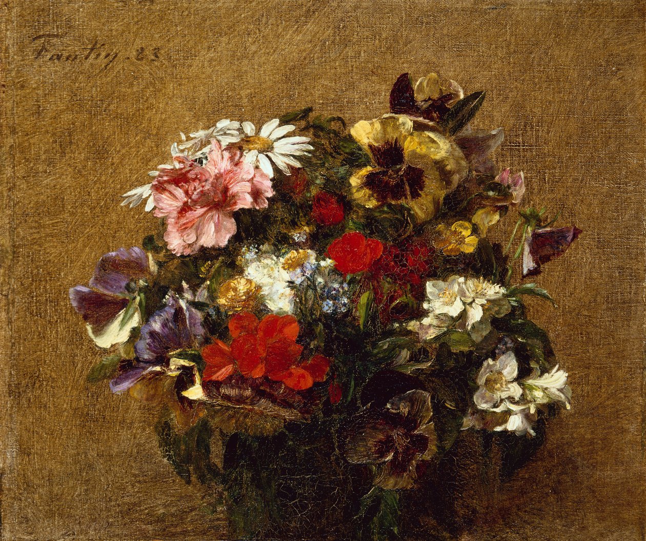 Kytice květin od Ignace Henri Jean Fantin Latour