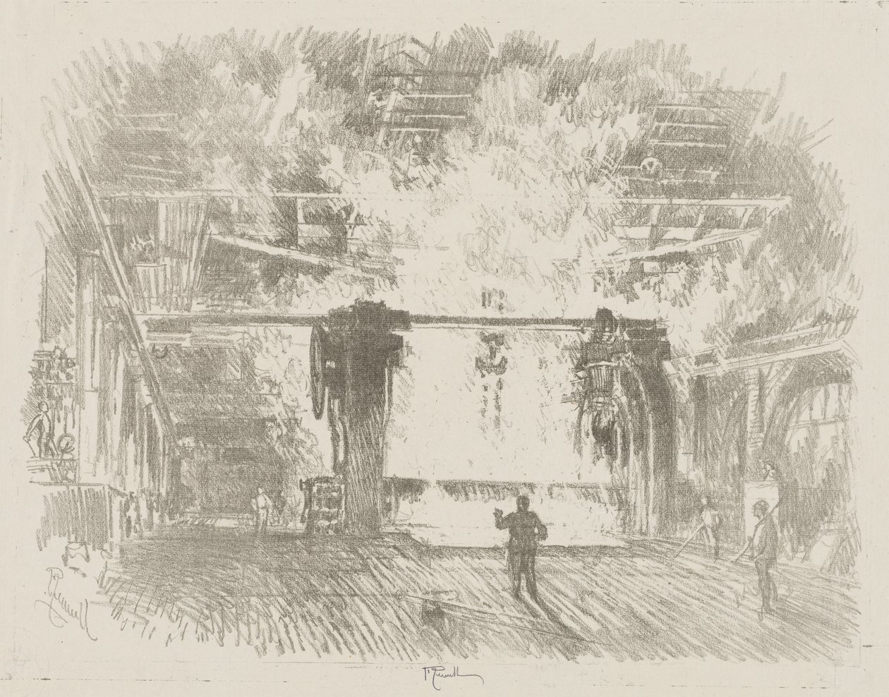 Anglická válečná práce: Výroba pancéřových plátů od Ignace Henri Jean Fantin Latour