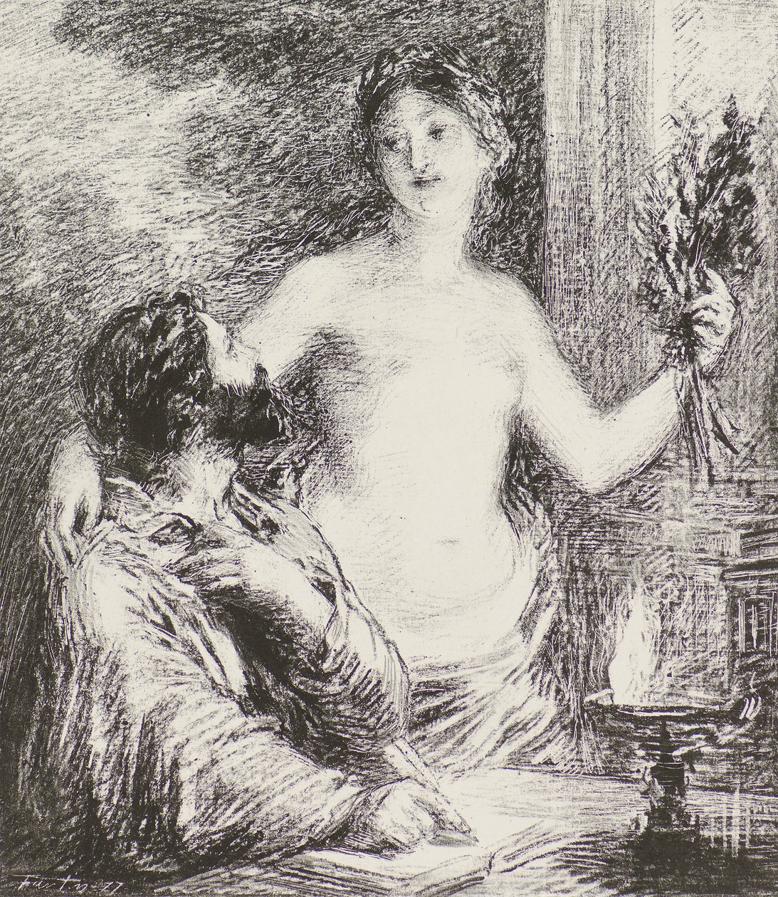 hudebník od Ignace Henri Jean Fantin Latour