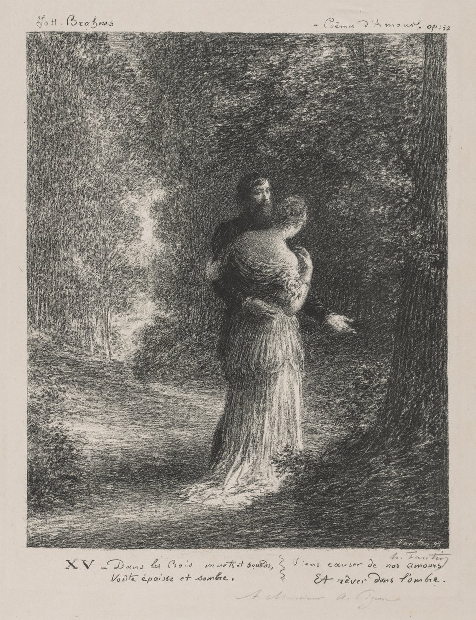 Milostné básně (třetí deska) od Ignace Henri Jean Fantin Latour