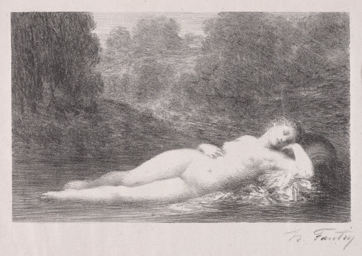 Ležící ve vodě od Ignace Henri Jean Fantin Latour