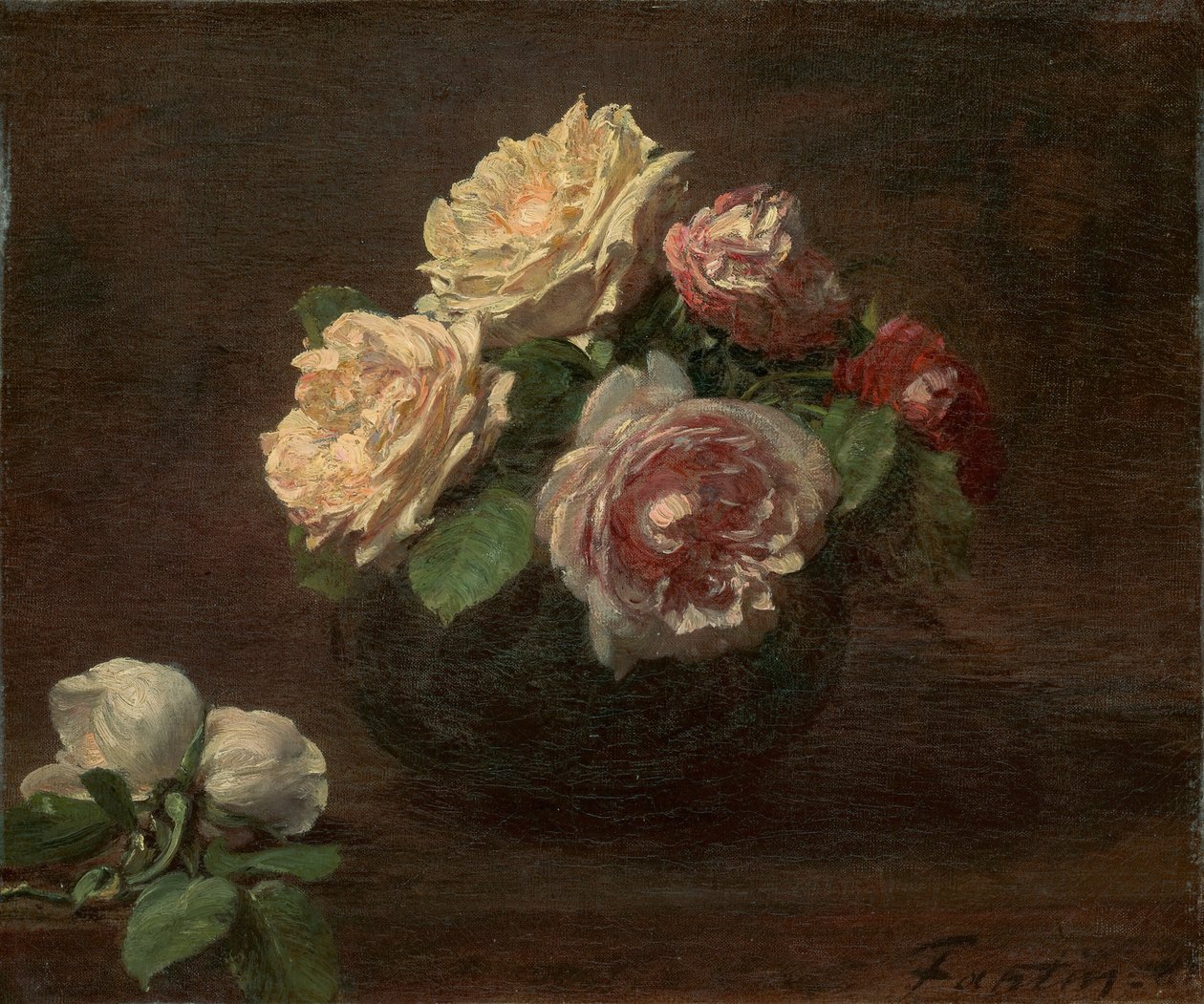 Růže v misce, 1881. od Ignace Henri Jean Fantin Latour