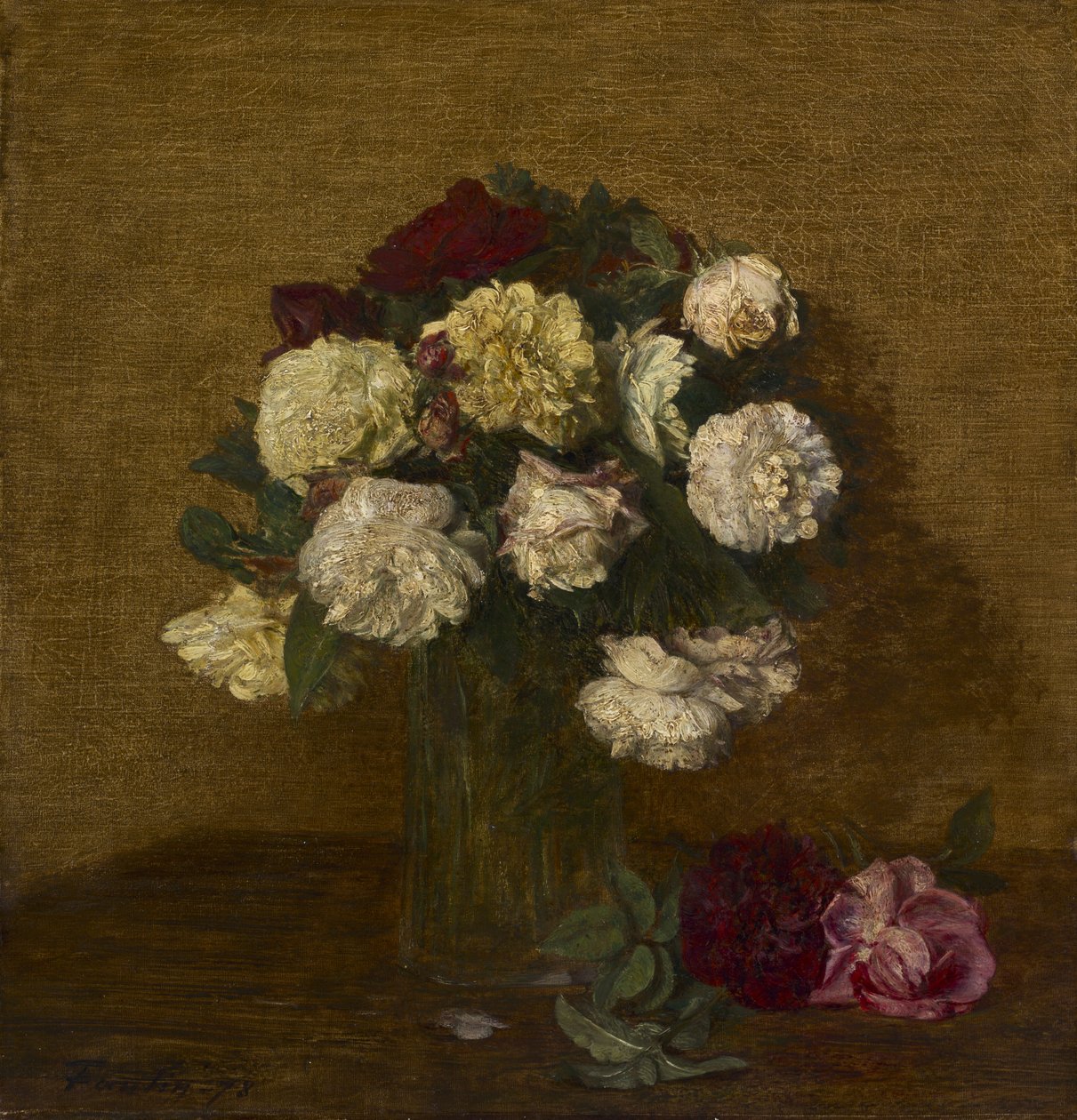 Růže ve váze, 1878 od Ignace Henri Jean Fantin Latour