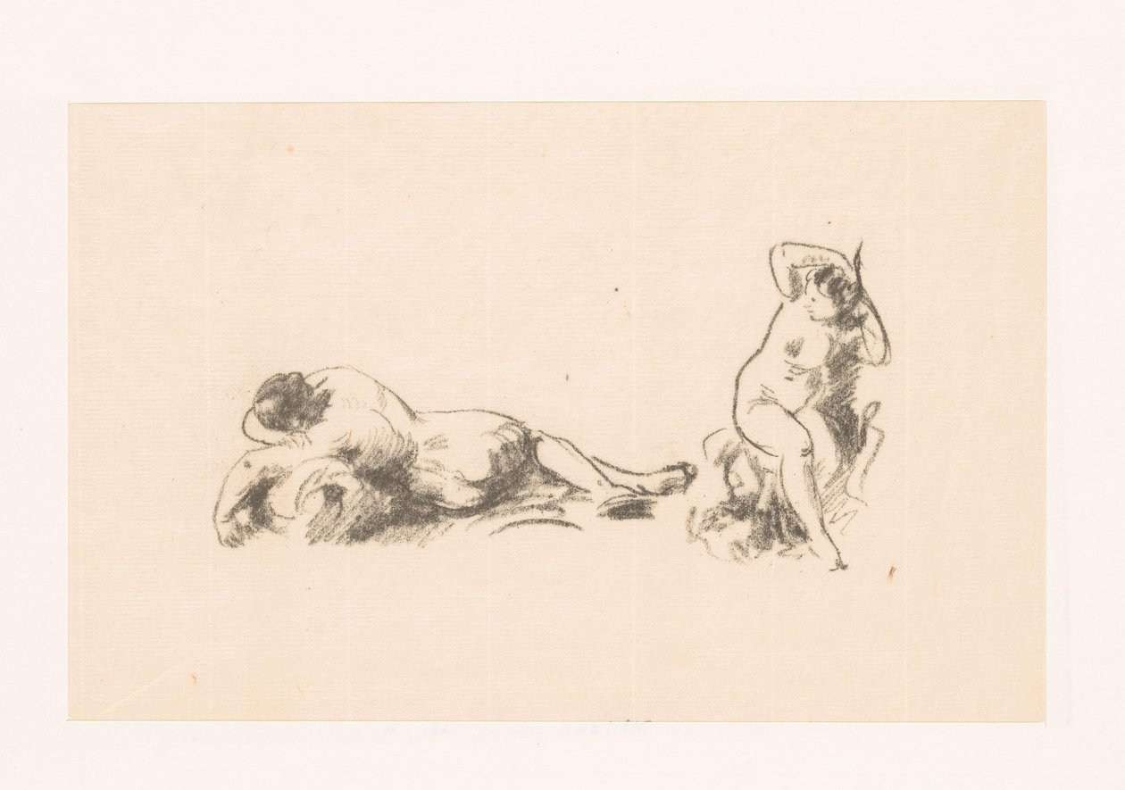 Studijní list se dvěma nahými ženami od Ignace Henri Jean Fantin Latour