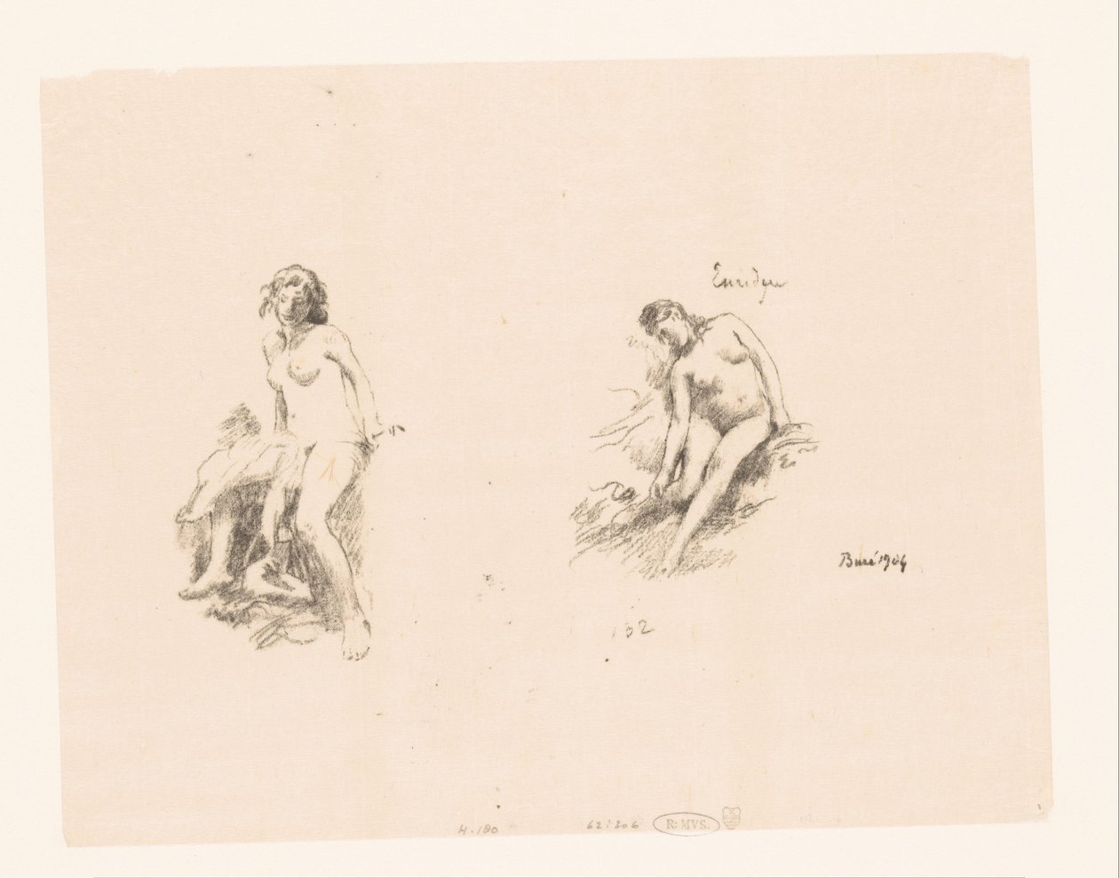 Studijní list se dvěma nahými ženami od Ignace Henri Jean Fantin Latour