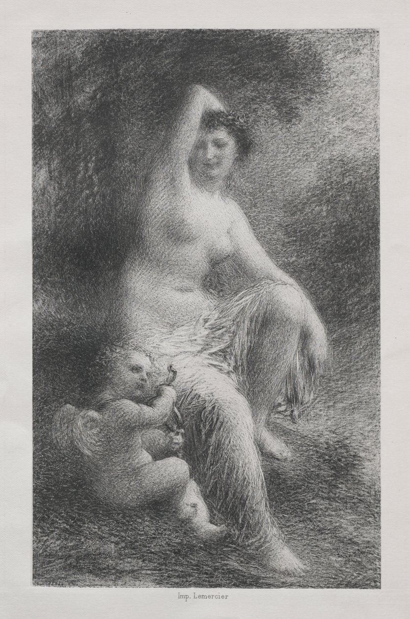 Venuše a Amor od Ignace Henri Jean Fantin Latour