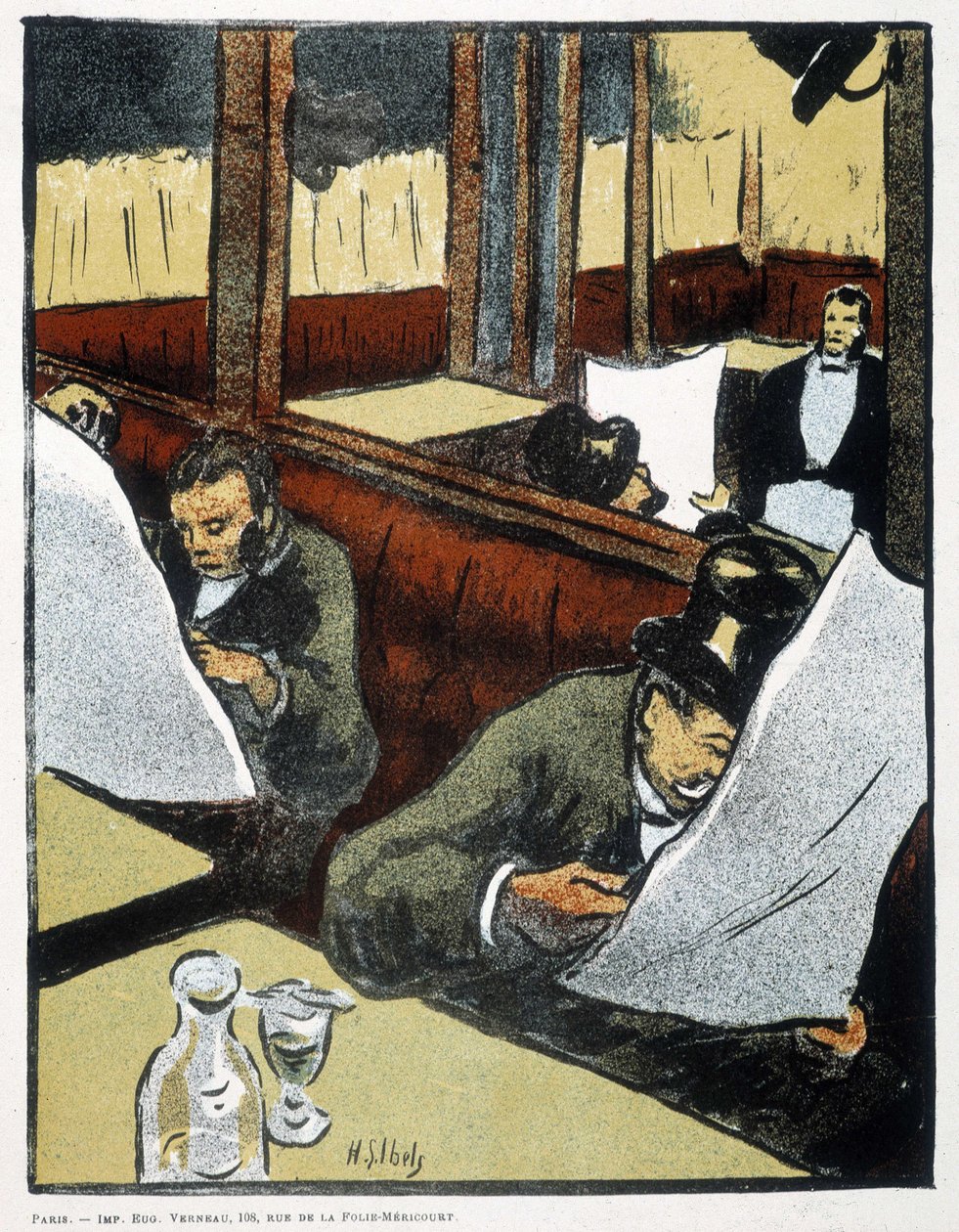 V kavárně - kreslení od Henri Gabriel Ibels