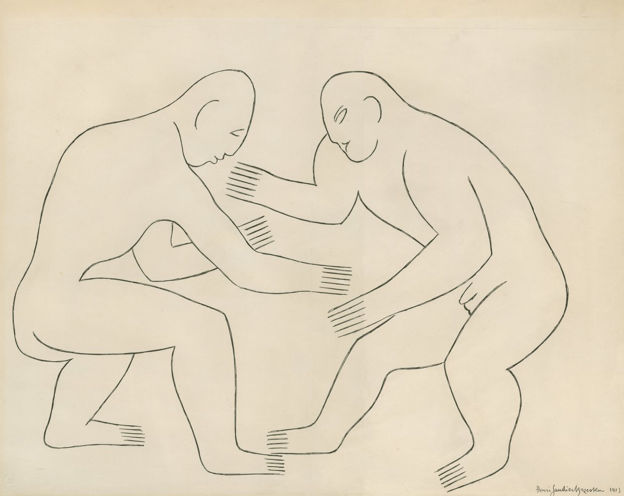 Wrestlers od Henri Gaudier Brzeska