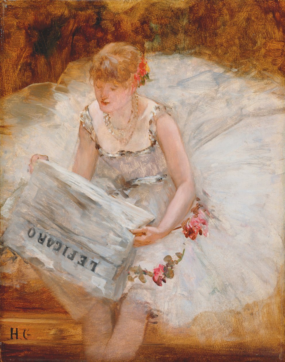 Čtení tanečníků Le Figaro, kolem roku 1885 od Henri Gervex