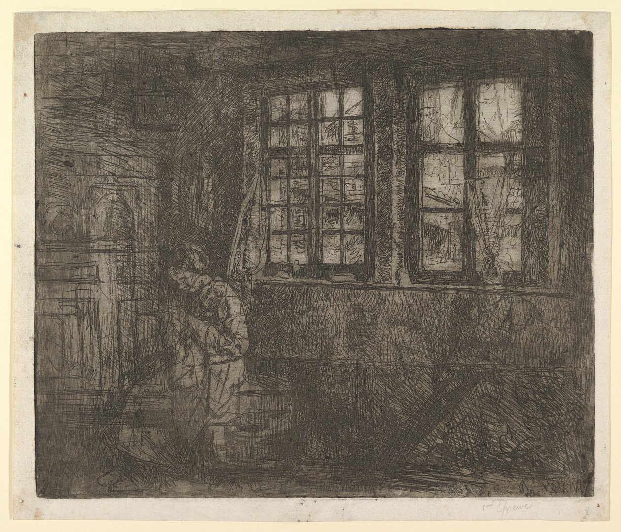 Švadlena, ca. 1863. od Henri Jean Augustin de Braekeleer