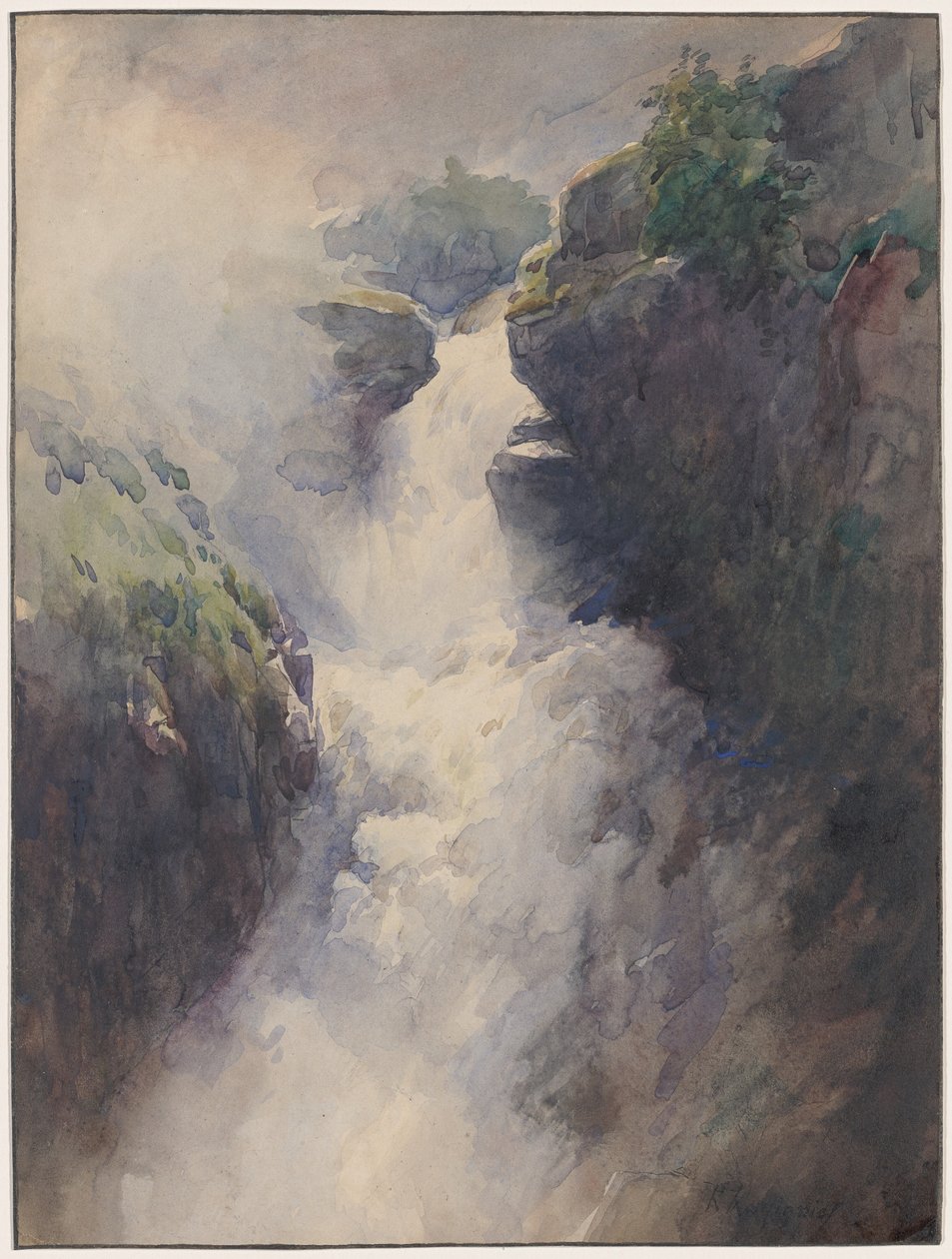 Kaskáda v horách od Henri Joseph Harpignies