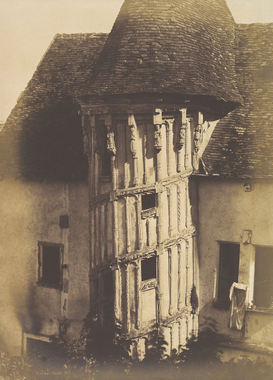Dřevěné schodiště v Chartres, 1852. od Henri Le Secq
