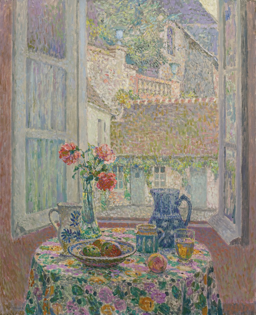 Stůl s výhledem do dvora, 1926 od Henri Le Sidaner