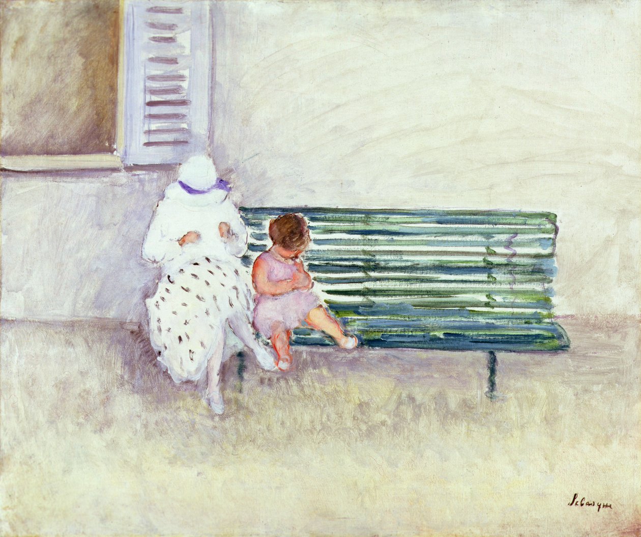 Na lavičce (olej na plátně) od Henri Lebasque