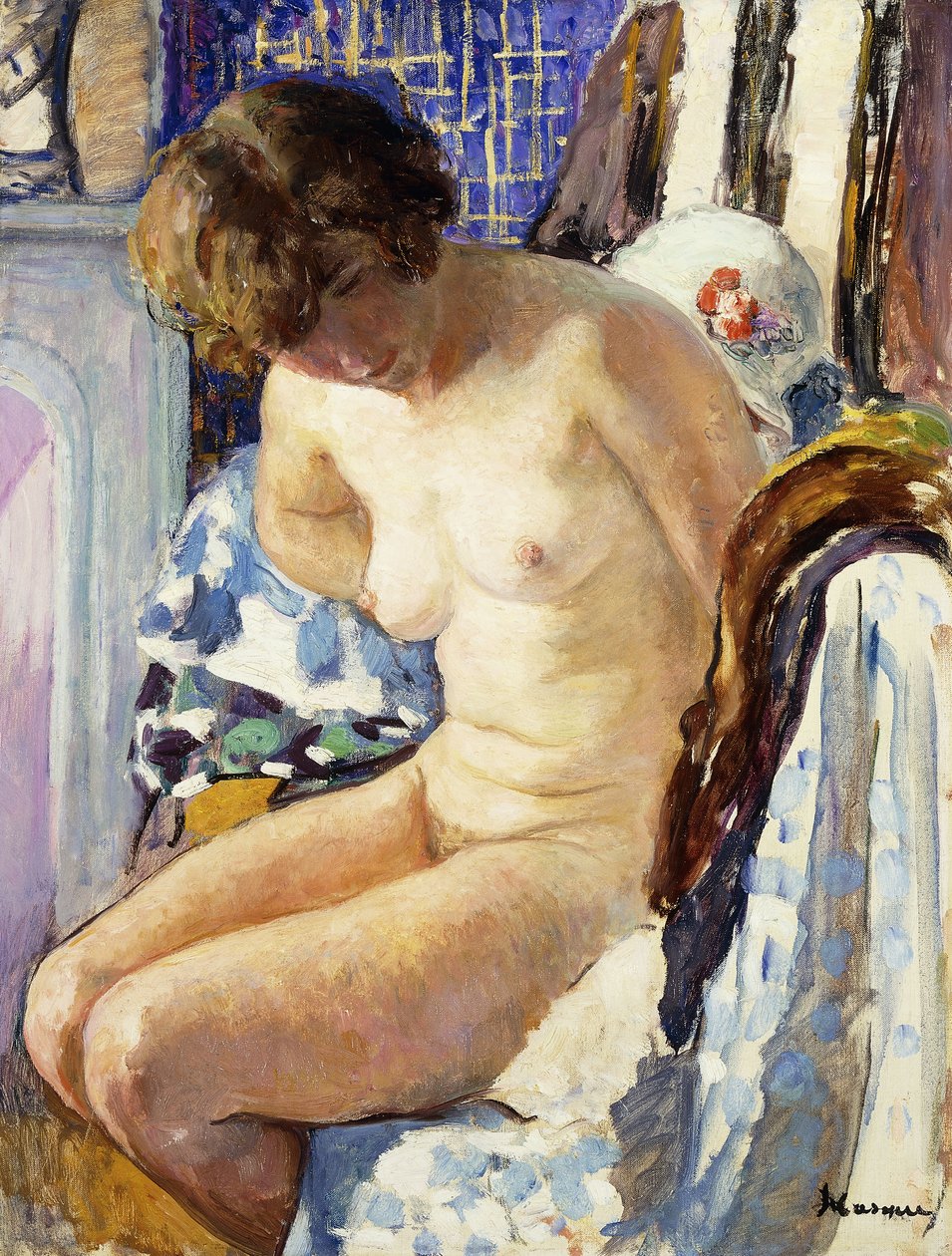 Sedící akt; Nu Assise, od Henri Lebasque