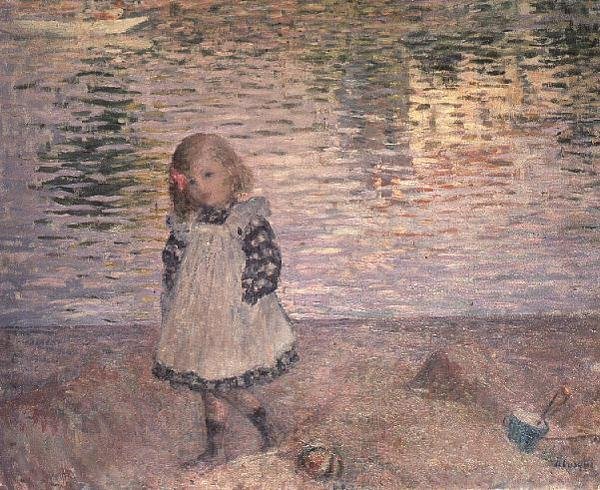 Mladá dívka na pláži od Henri Lebasque