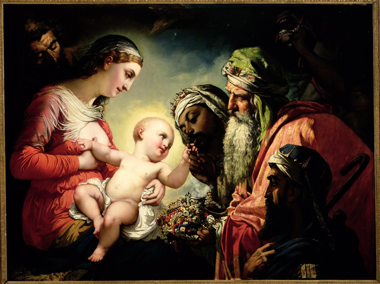 Klanění tří králů, 1854 od Henri Lehmann