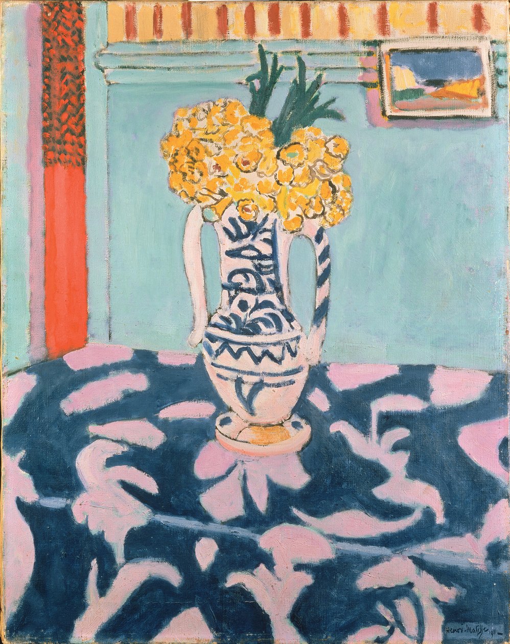 Kravičky na modré a růžové látce od Henri Matisse