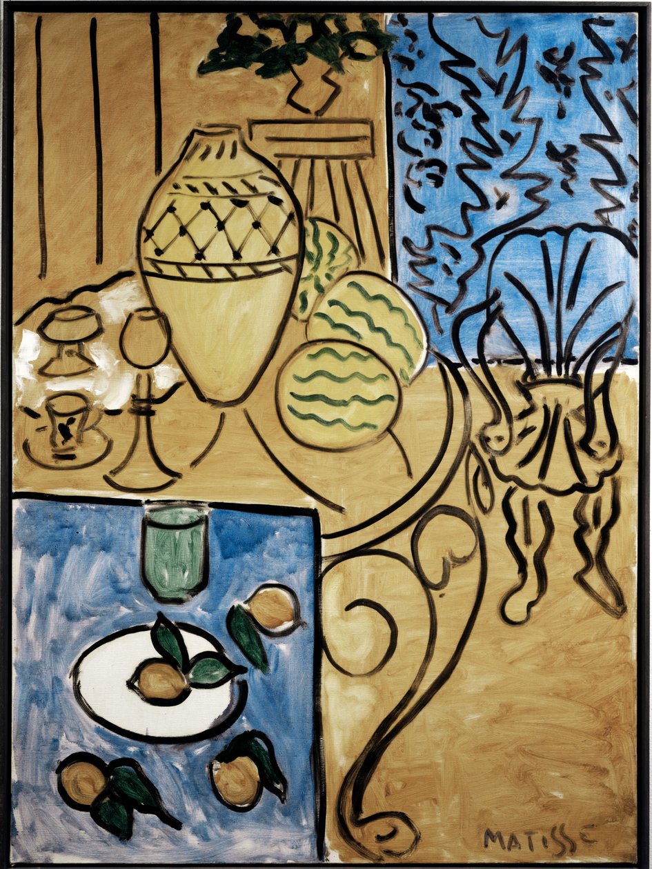 Interiér, žlutá a modrá od Henri Matisse