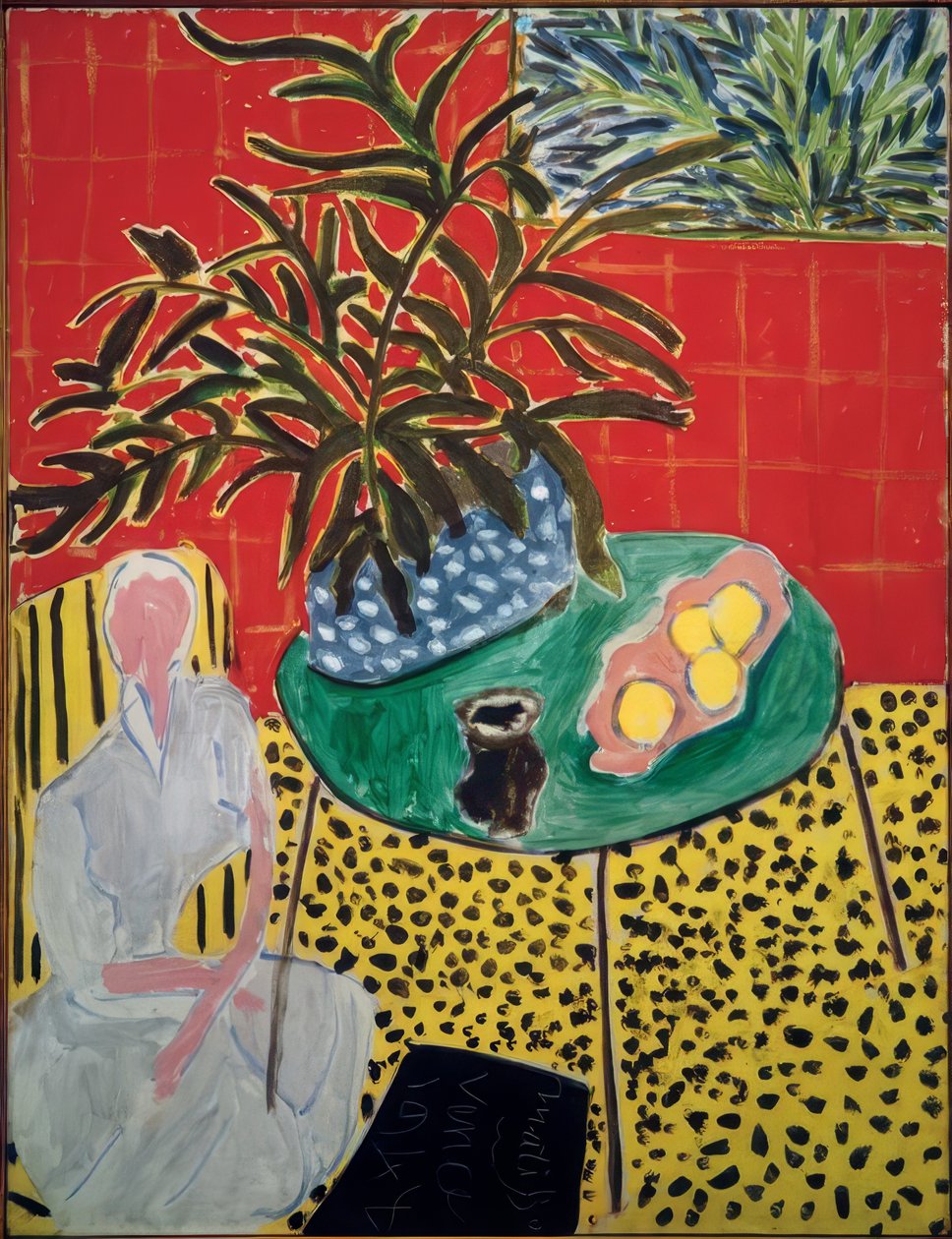 Interiér s černou kapradinou od Henri Matisse