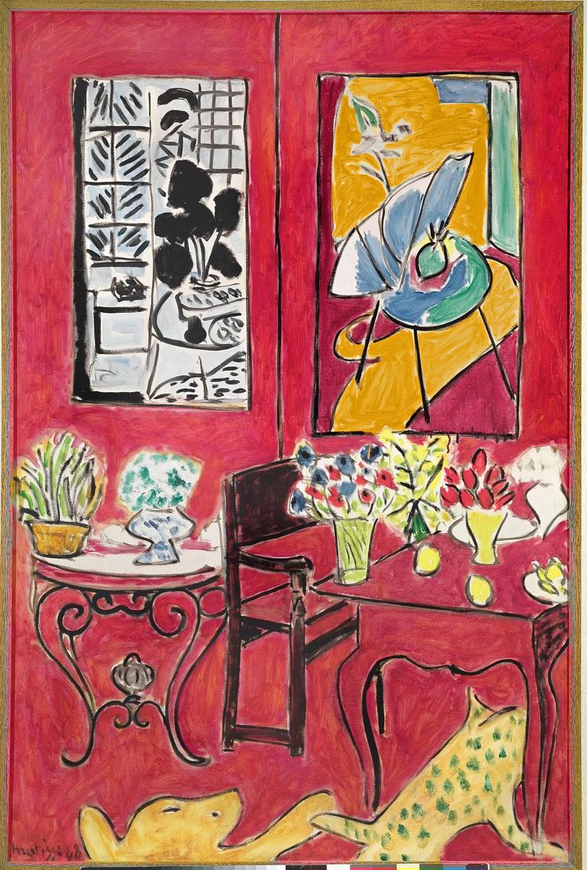 Velký červený interiér od Henri Matisse