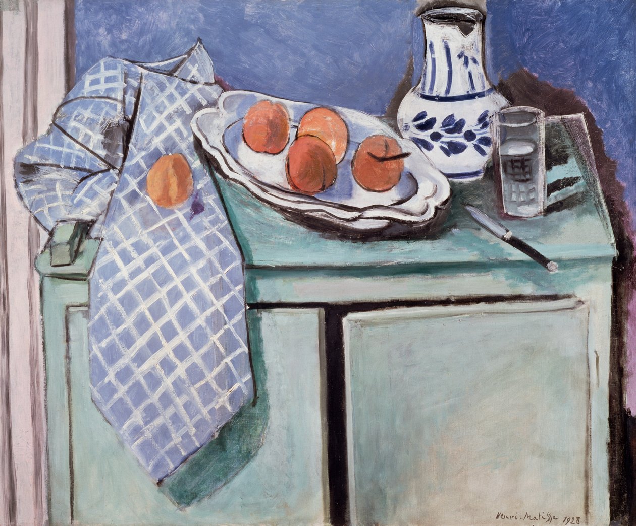 Zátiší na zeleném příborníku od Henri Matisse